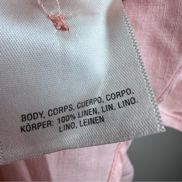 Holding Horses x Anthropologie Light Peach Linen Button-Up Size L - Picture 11 of 14